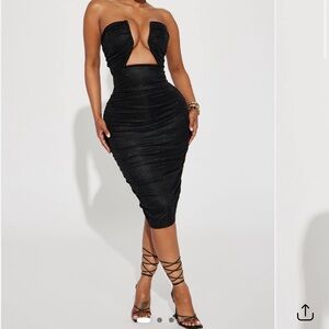 Fashion Nova Black Strapless Dress